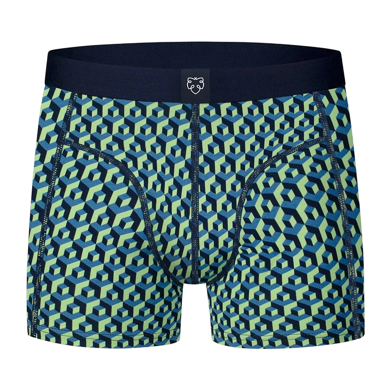 A-dam Underwear Heren Boxer Blauw dessin