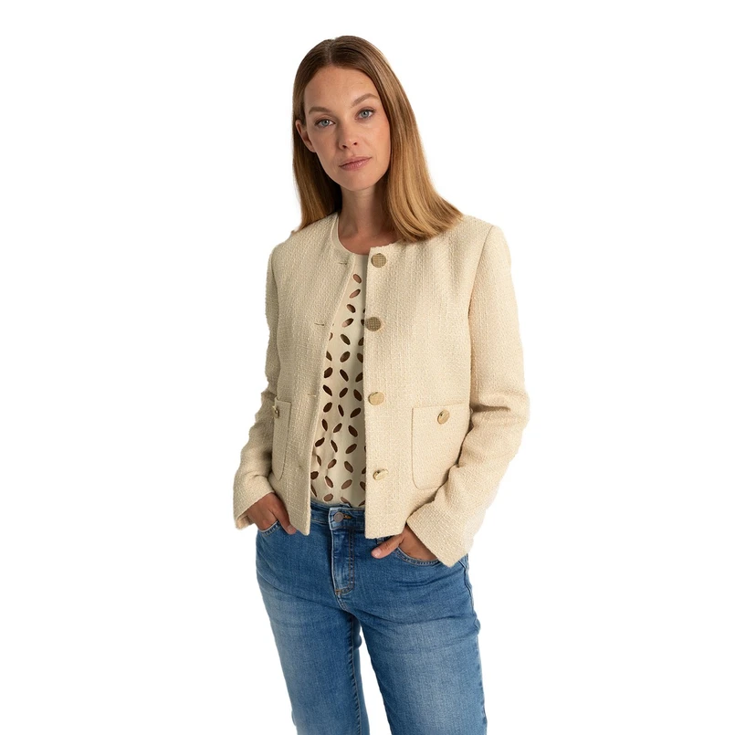 Claudia Strater Dames Blazer Cs24-15522 Beige