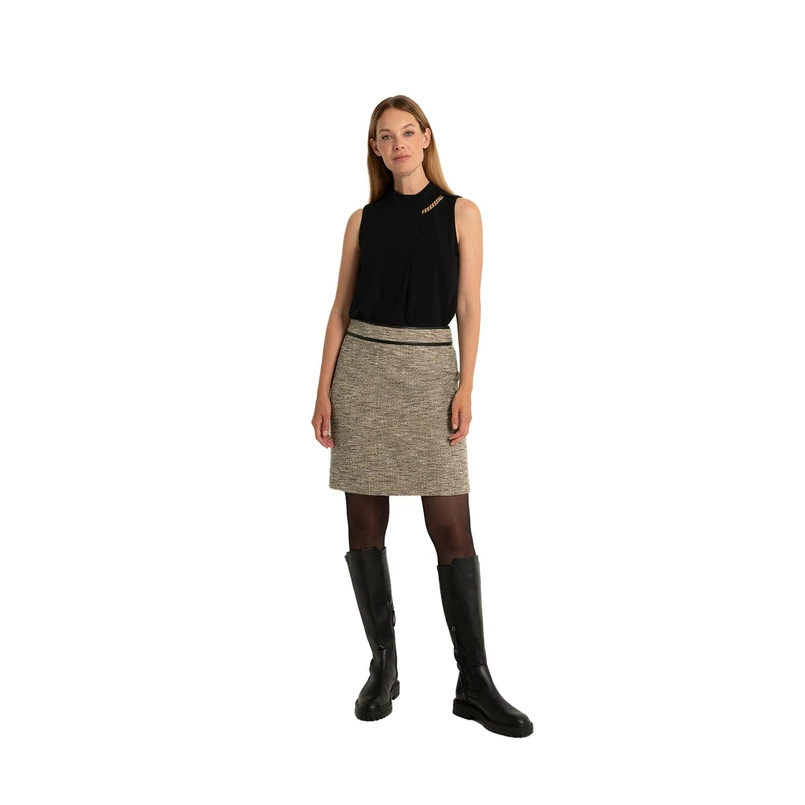 Claudia Strater Dames Rok Cs24-23518 Zwart