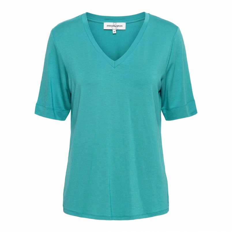 &Co Woman Dames T-shirt Ts124 Aqua