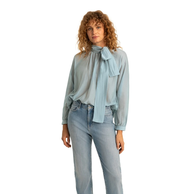 Expresso Dames Blouse Ex24-14061 Bleu