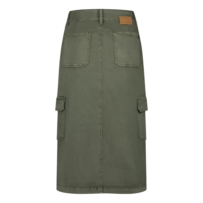 FLOREZ Dames Rok Freddy cargo skirt Olijf