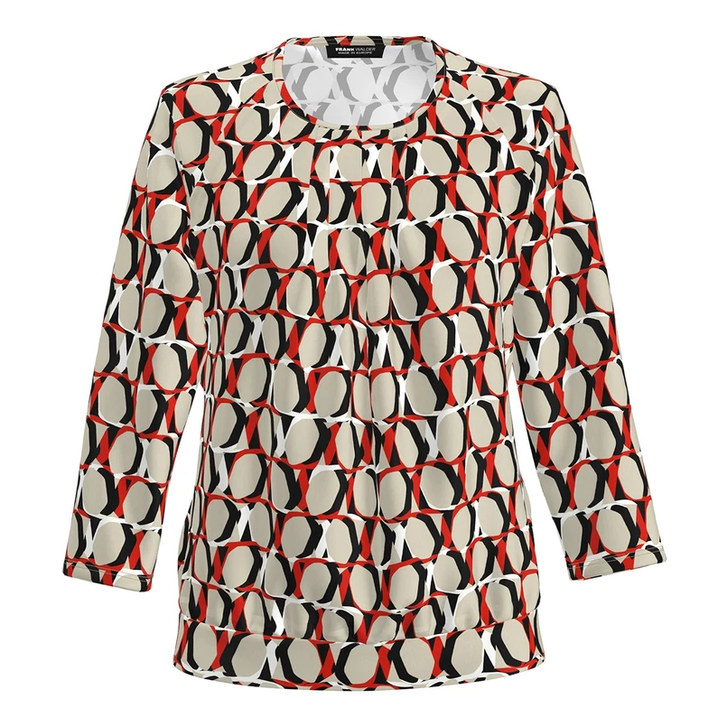 Frank Walder Dames Blouse Nos724423 Rood dessin