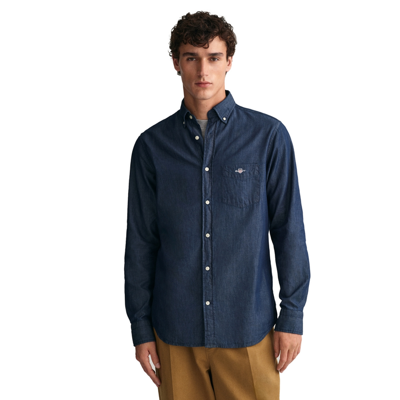 Gant Heren shirt 3000400 Indigo blauw