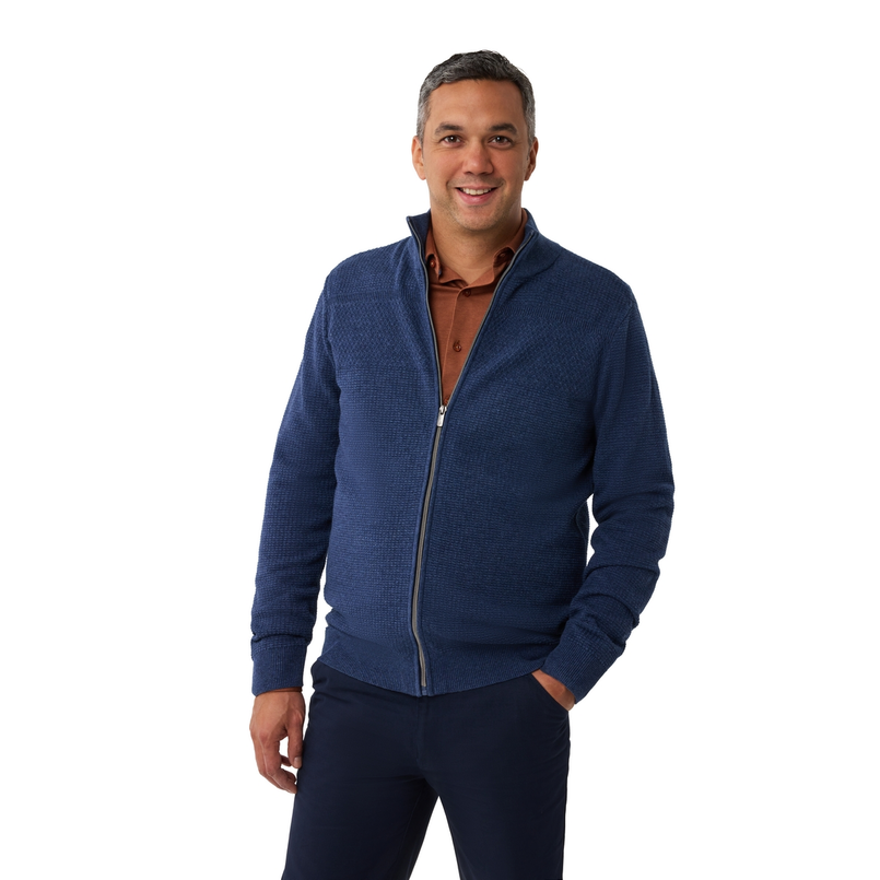 Gardeur Collectie Cardigan with top structuur Navy