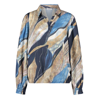 Gardeur Collectie Dames blouse organic print Navy