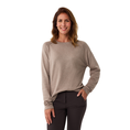 Gardeur Collectie Dames pull R-hals rglan met strass Taupe