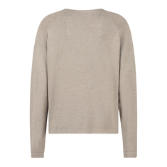 Gardeur Collectie Dames pull R-hals rglan met strass Taupe