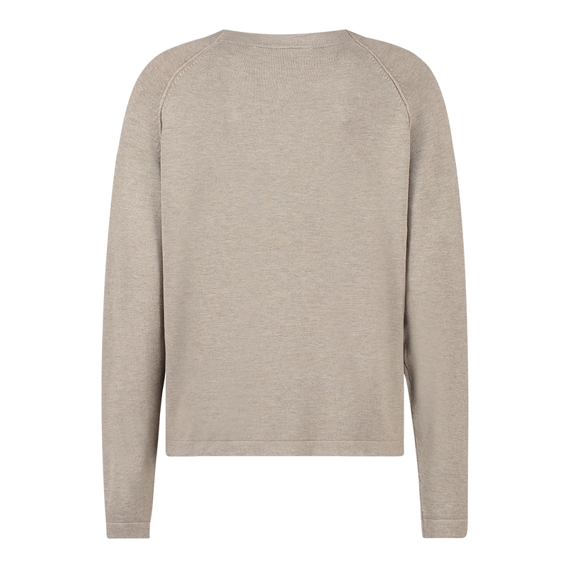 Gardeur Collectie Dames pull R-hals rglan met strass Taupe