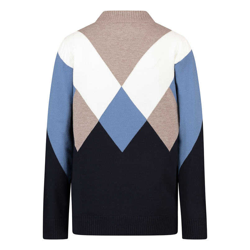 Gardeur Collectie Dames V-hals trui Argyle Navy