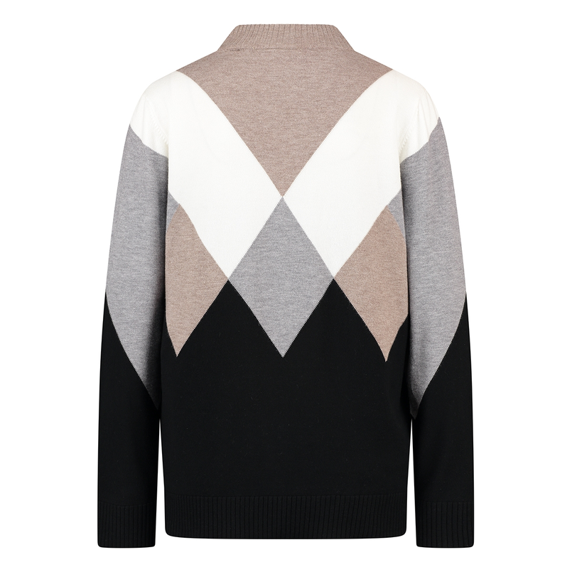 Gardeur Collectie Dames V-hals trui Argyle Zwart