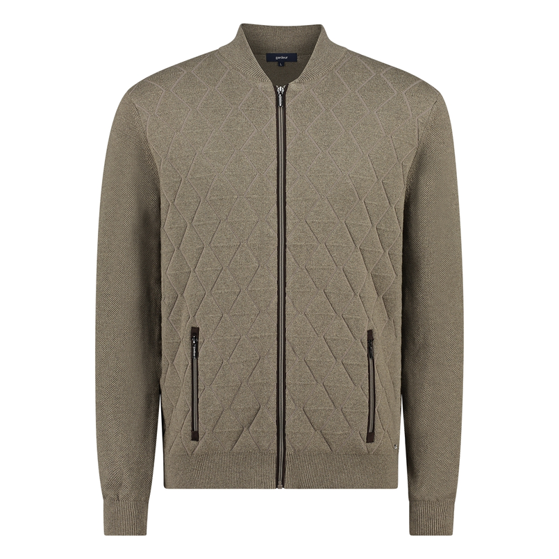 Gardeur Collectie Structure cardigan Camel