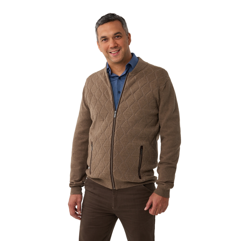 Gardeur Collectie Structure cardigan Camel