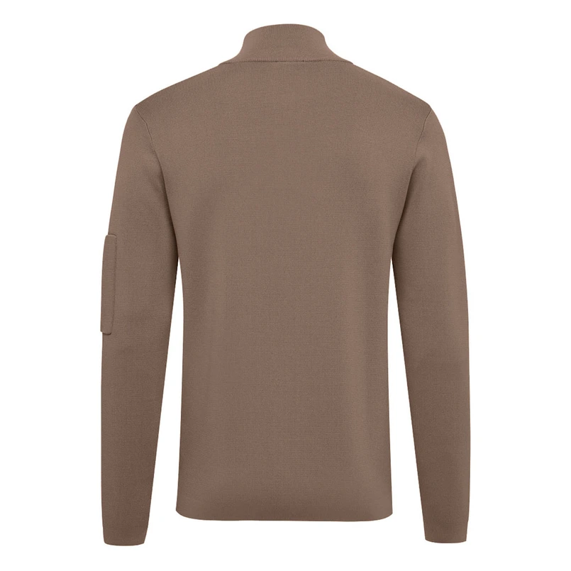 Genti Heren Pullover 1/2 zip K1137-3258 Donkerbruin