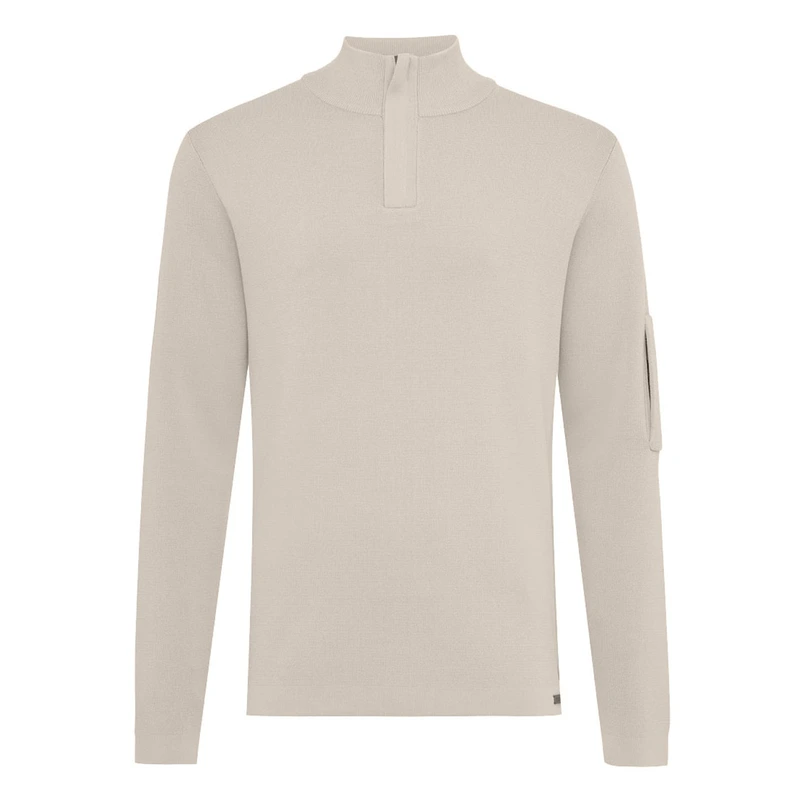 Genti Heren Pullover 1/2 zip K1137-3258 Middenbruin