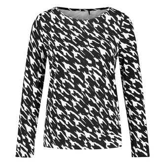 Gerry Weber Dames Top 370100-44047 Zwart dessin