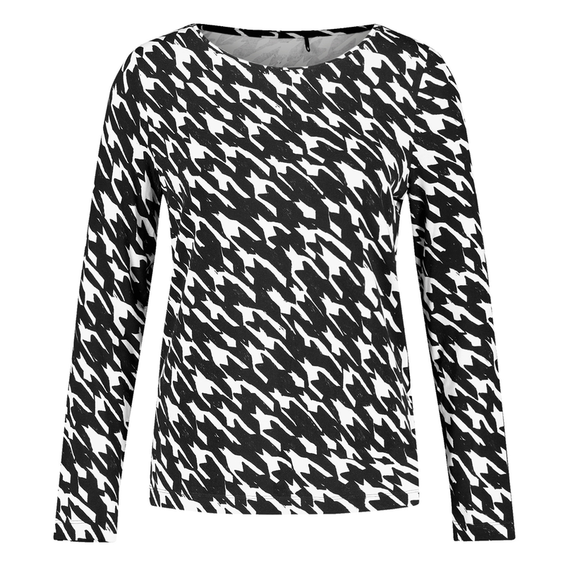 Gerry Weber Dames Top 370100-44047 Zwart dessin