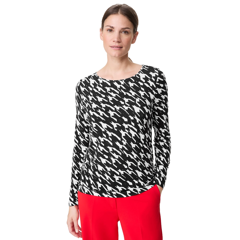 Gerry Weber Dames Top 370100-44047 Zwart dessin