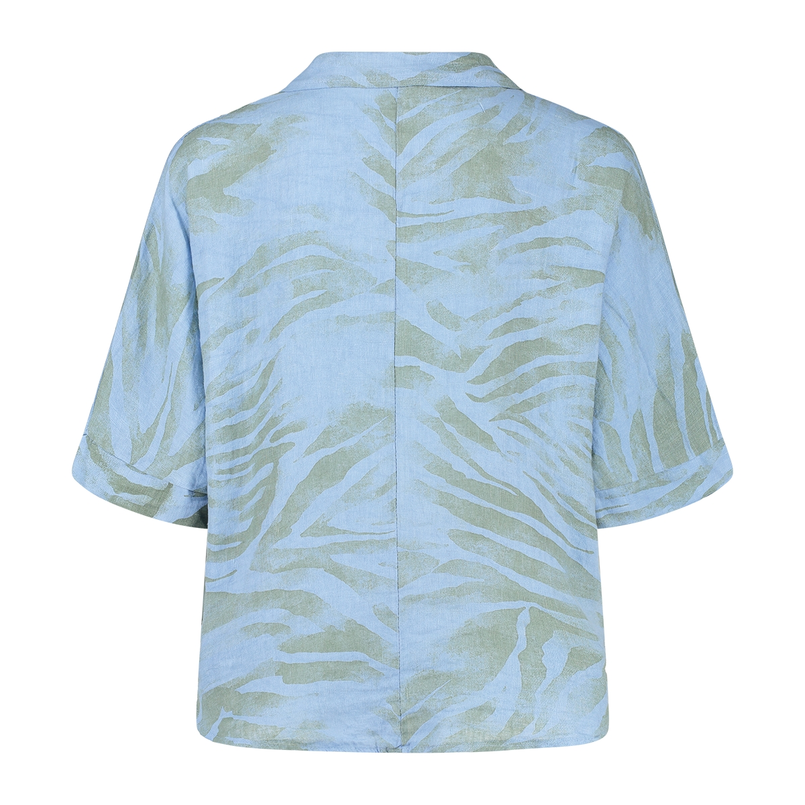 Ivy & You Dames blouse linnen dessin Bleu