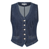 Ivy & You Dames waistcoat denim Dark blue denim