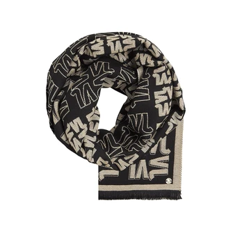 Josh V dames shawl met print Zwart dessin