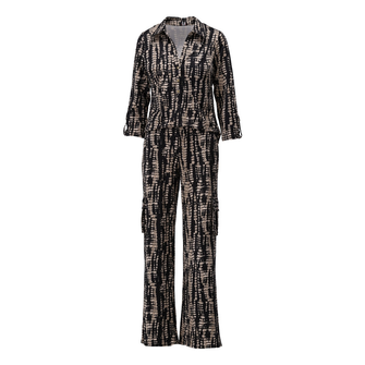 K-Design Dames Jumpsuit Z117 Zwart dessin