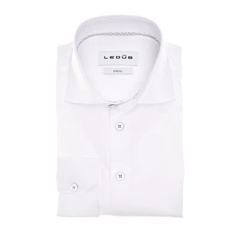 Ledub Heren Overhemd 0142555 White denim