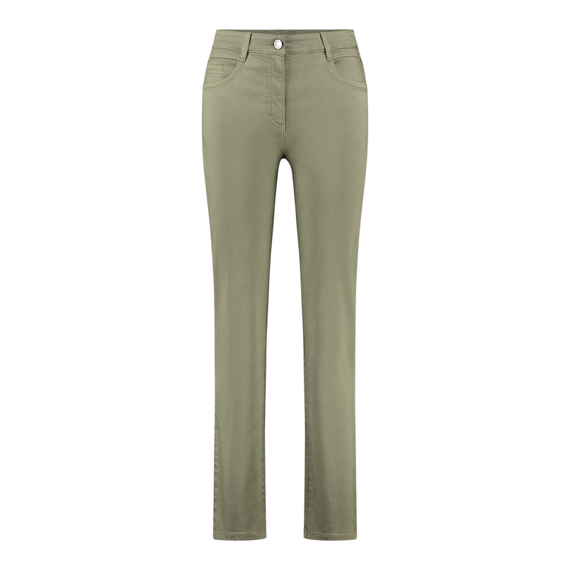 Les Copines Dames broek cot/tencel/el @17113 Olijf