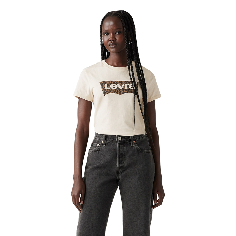 Levi's dames t-shirt met animal logo Beige