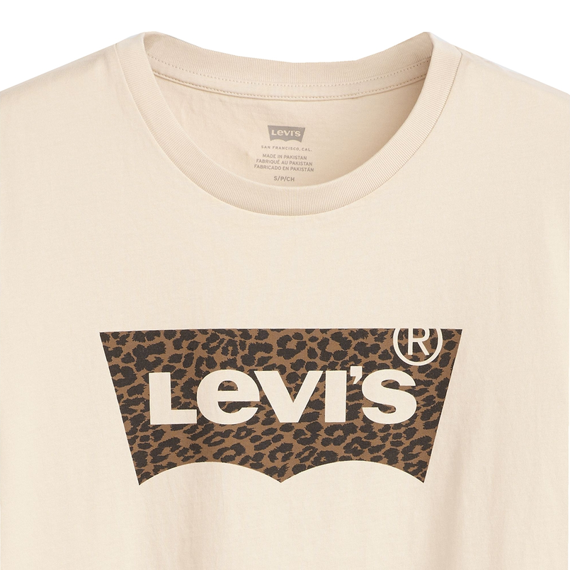 Levi's dames t-shirt met animal logo Beige