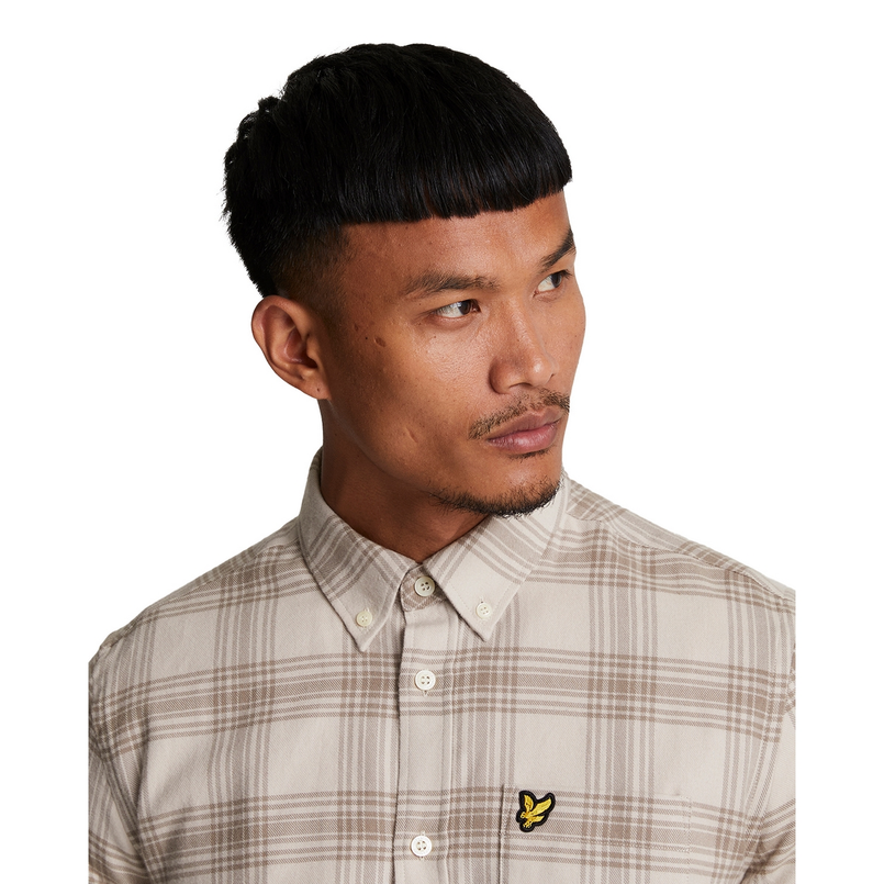 Lyle & Scott Heren Shirt LW2106V Bruin dessin