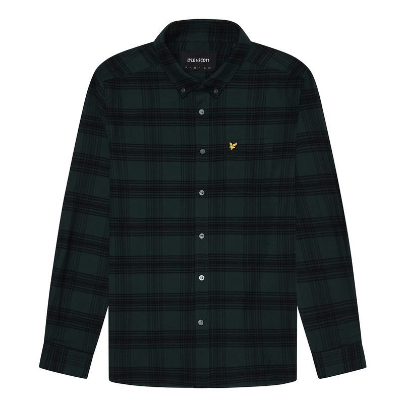 Lyle & Scott Heren Shirt LW2106V Zwart dessin