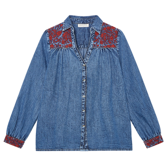 Maison Hotel Dames Blouse PHOEBE Mid blue denim