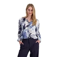 Monari Dames Blouse 808099 Blauw dessin