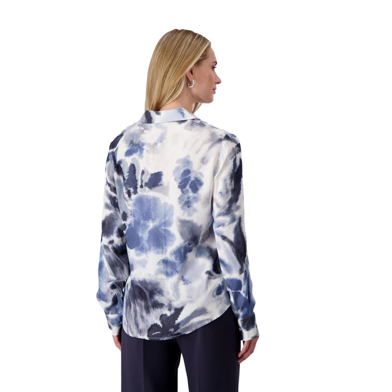 Monari Dames Blouse 808099 Blauw dessin