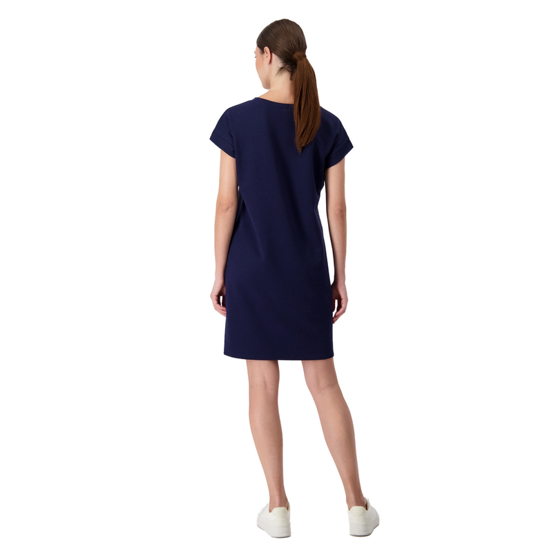 Monari Dames Jurk 409033 Blauw dessin