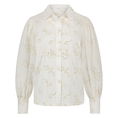 Nukus Dames blouse met allover broidery met glitter Off-white