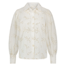 Nukus Dames blouse met allover broidery met glitter Off-white