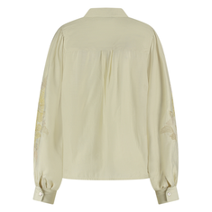 Nukus Dames blouse met embroidery op mouw Beige