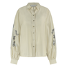 Nukus Dames blouse met embroidery op mouw Off-white