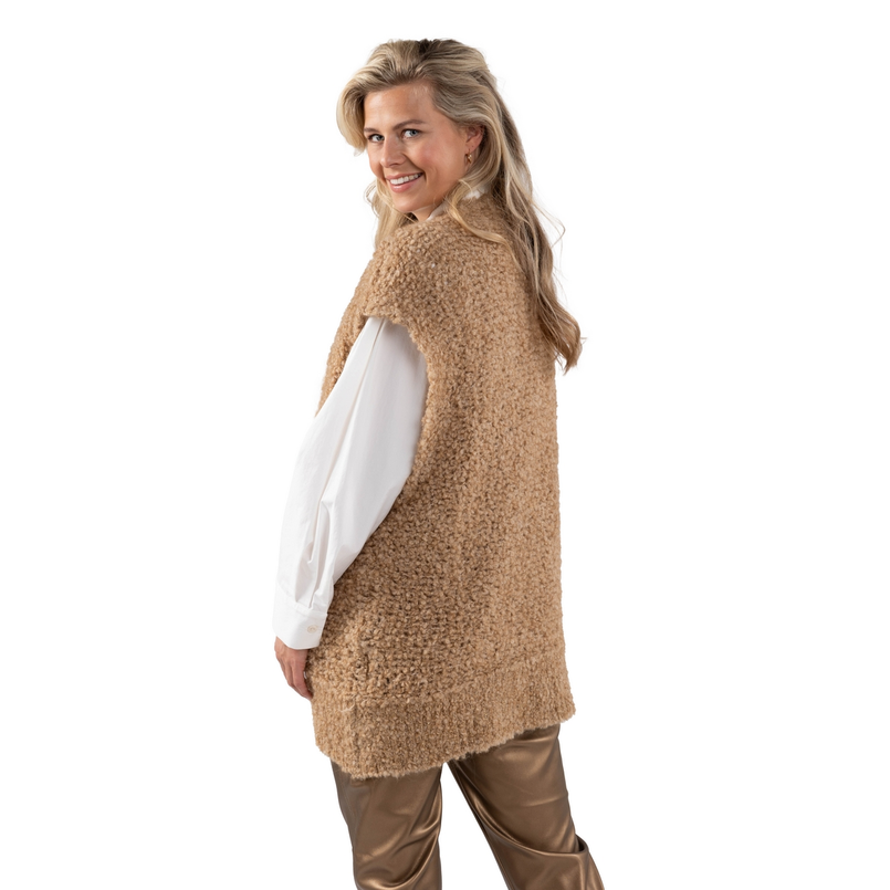 Nukus Dames boucle gilet Camel