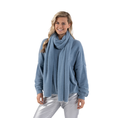 Nukus Dames fluffy shawl Bleu