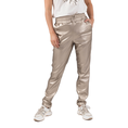 Nukus Dames metallic broek Brons