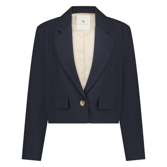 Nukus Dames pinstripe korte blazer Navy