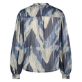 Nukus Dames print blouse zonder kraag Blauw dessin