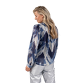 Nukus Dames print blouse zonder kraag Blauw dessin