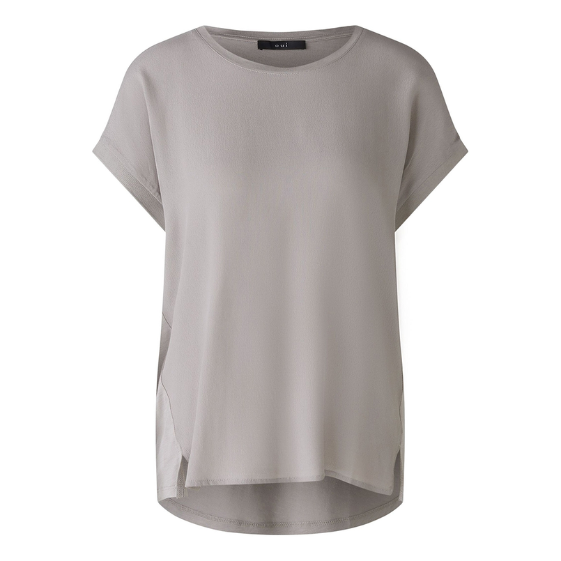 Oui Dames Blouse 0088335 Taupe