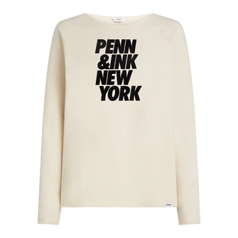 Penn & Ink dames sweater met opdruk Beige