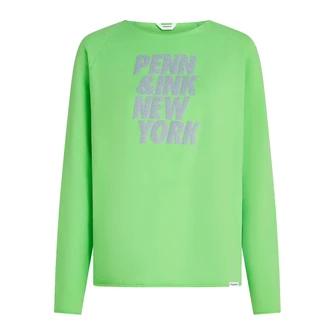 Penn & Ink dames sweater met opdruk Lime