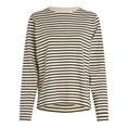 Penn & Ink dames sweater met streep Zwart dessin